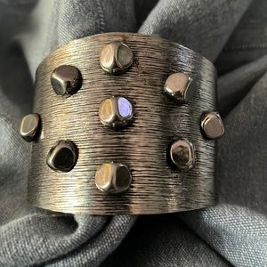 Mid Century/60’s Silver-tone Abstract Cuff Bracelet